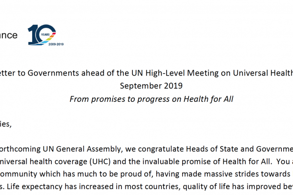 Open Letter to Governments ahead of the UN HLM UHC